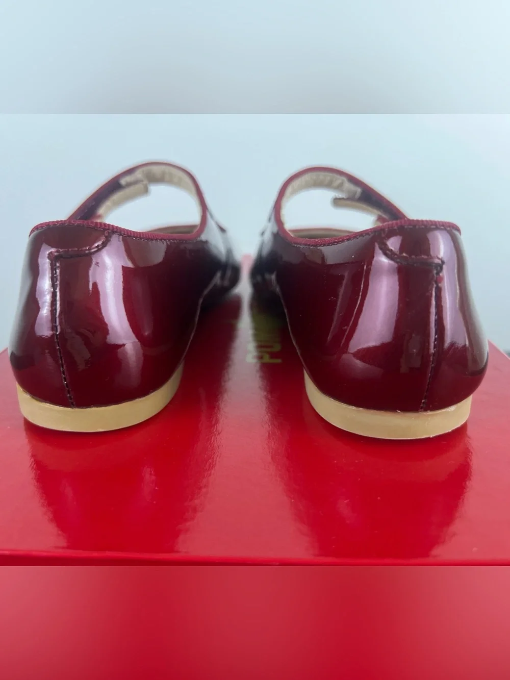 Pom D'Api Daisy Baby Patent Leather Mary Jane Flats/Shoes, Red, 33 US